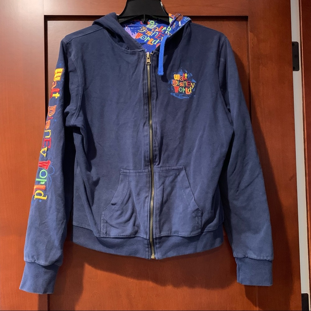 Vintage Walt Disney World Zip Up Reversible Sweatshirt Hoodie